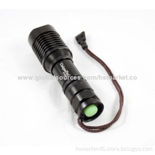 LED waterproof flashlight with Cree U2 LED, 1 x 18650 Li-ion battery, 10 watt, anodized aluminumNew